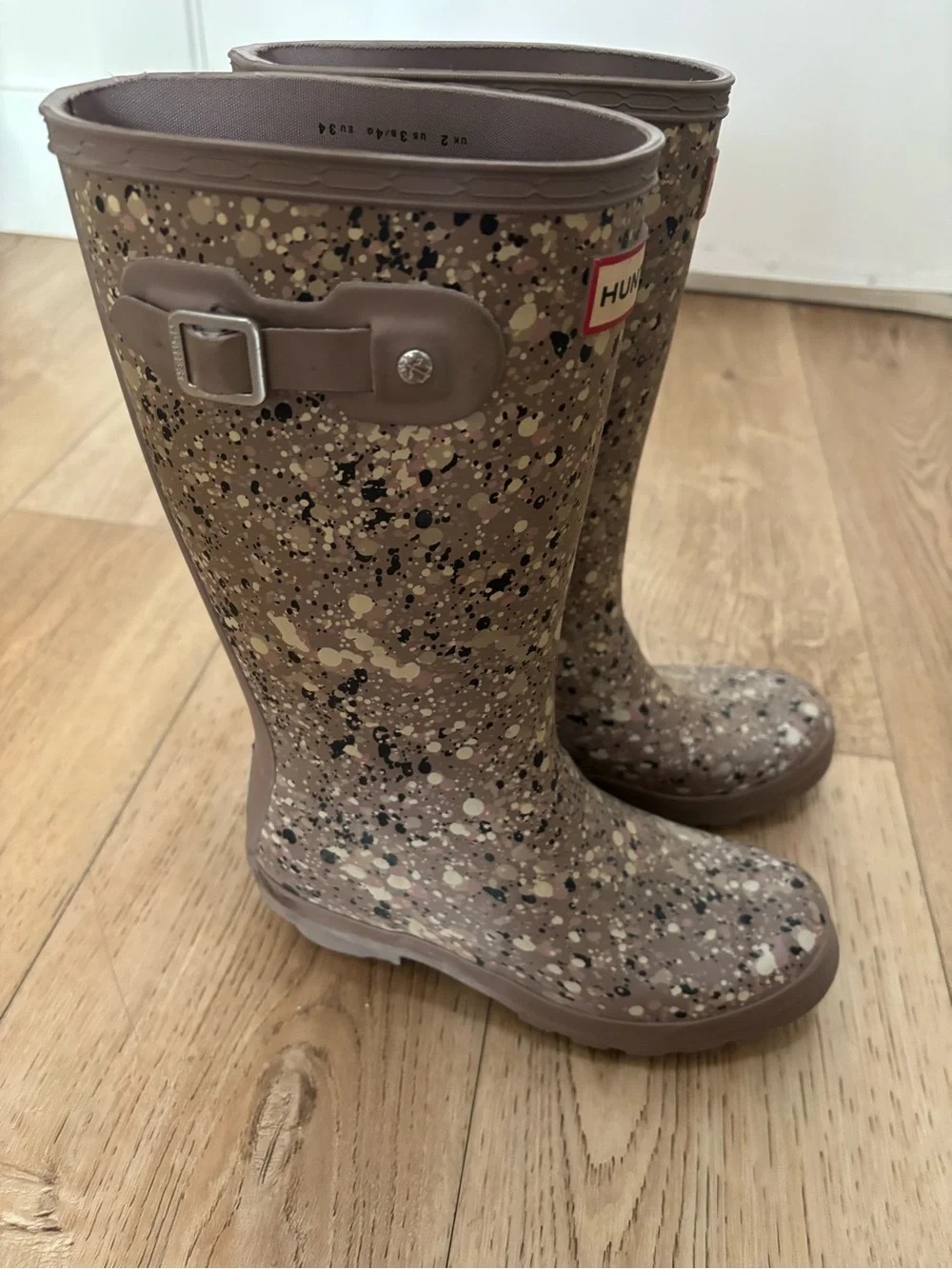 Hunter Kids Speckled Brown & Black Rain Boots
